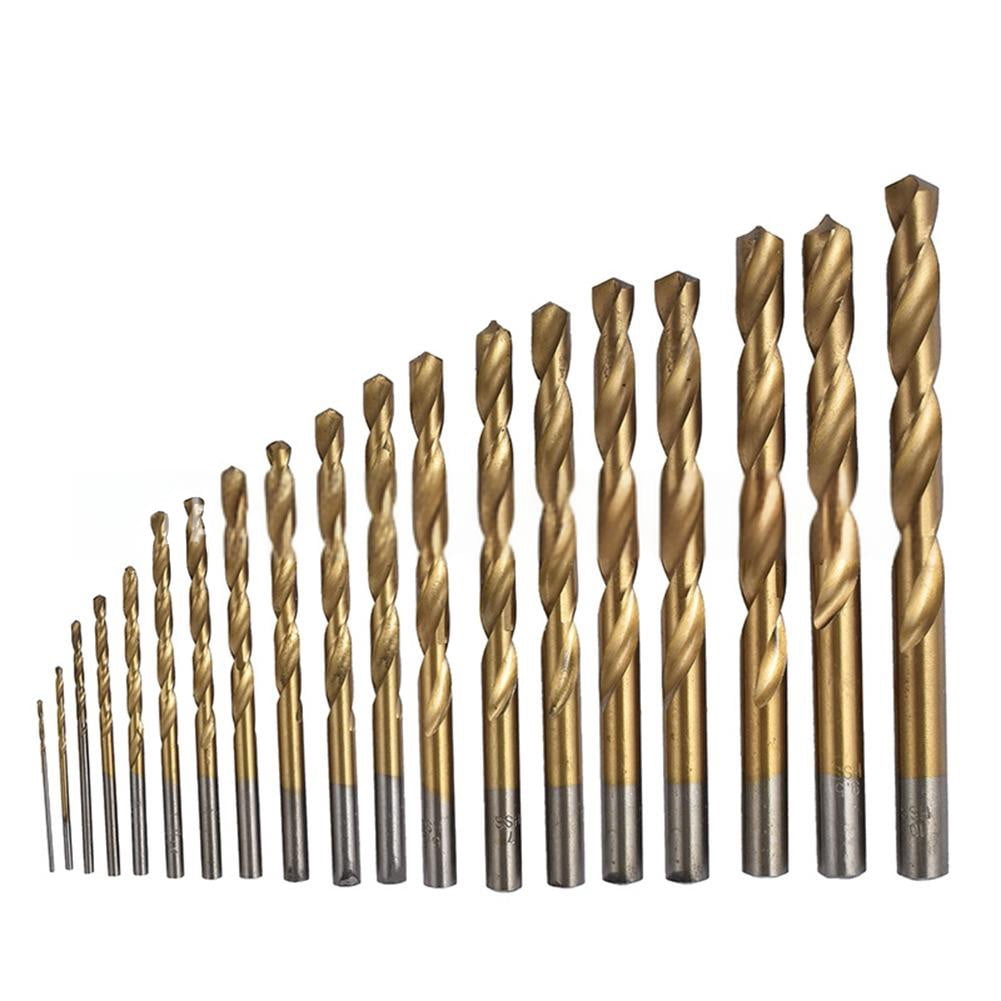 19Pcs Hss Drill Bit Set 1-10Mm for 304 Stainless Steel Drilling