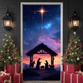 thumbnail image 4 of Religious Scene Nativity Banner Christmas Illustration Barn Design Holy Family for Holiday Celebration Indoor Decoration Church Event, 4 of 9
