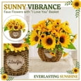 thumbnail image 2 of Bisitoy Artificial Flowers Simulation Sunflower Bonsai with Vase Small Fake Flower Figurine for Table Centerpiece Home Office Living Table and Farmhouse Decor (Yellow), 2 of 6