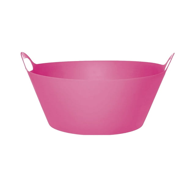 Hot Pink Round Plastic Party Tub 19in