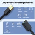 thumbnail image 4 of AUBEAMTO USB 3.0 Extension Cable, [2 Pack 10ft] USB A Male to Female Extension Extender Cord 5Gbp High Data Transfer Compatible for USB Flash Drive, Keyboard, Printer, Xbox, Hard Drive and More, 4 of 10