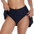 thumbnail image 3 of Sociala Women's Solid Swim Skirts High Waisted Solid Color Bikini Bottom With Brief, 3 of 7