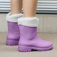 thumbnail image 5 of Women's Rain Shoes Winter Lined Rain Boots With Reinforced Edging And Soles Mid Calf Rubber Boots For Daily Use, 5 of 9