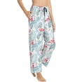 thumbnail image 2 of Naloa Tropical Flamingo Print Women’s Ultra-Soft Comfy Pajama Lounge Pants with Pockets & Drawstring, 2 of 8