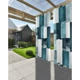 thumbnail image 3 of nqOlkjepod Outdoor Curtains for Patio Waterproof, Teal Geometric Outdoor Privacy Panels Grommet, Vintage Oil Painting Contemporary Blackout Outside Curtains for Porch/Cabana/Pergola 54"x95", 1 Panel, 3 of 8