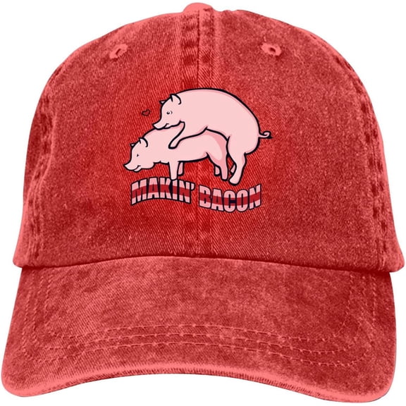 Makin' Bacon Pigs in Love1 Baseball Cap Vintage Adjustable Washed Hats Cowboy Hats Denim Dad Hat for Men Women Boy Girl