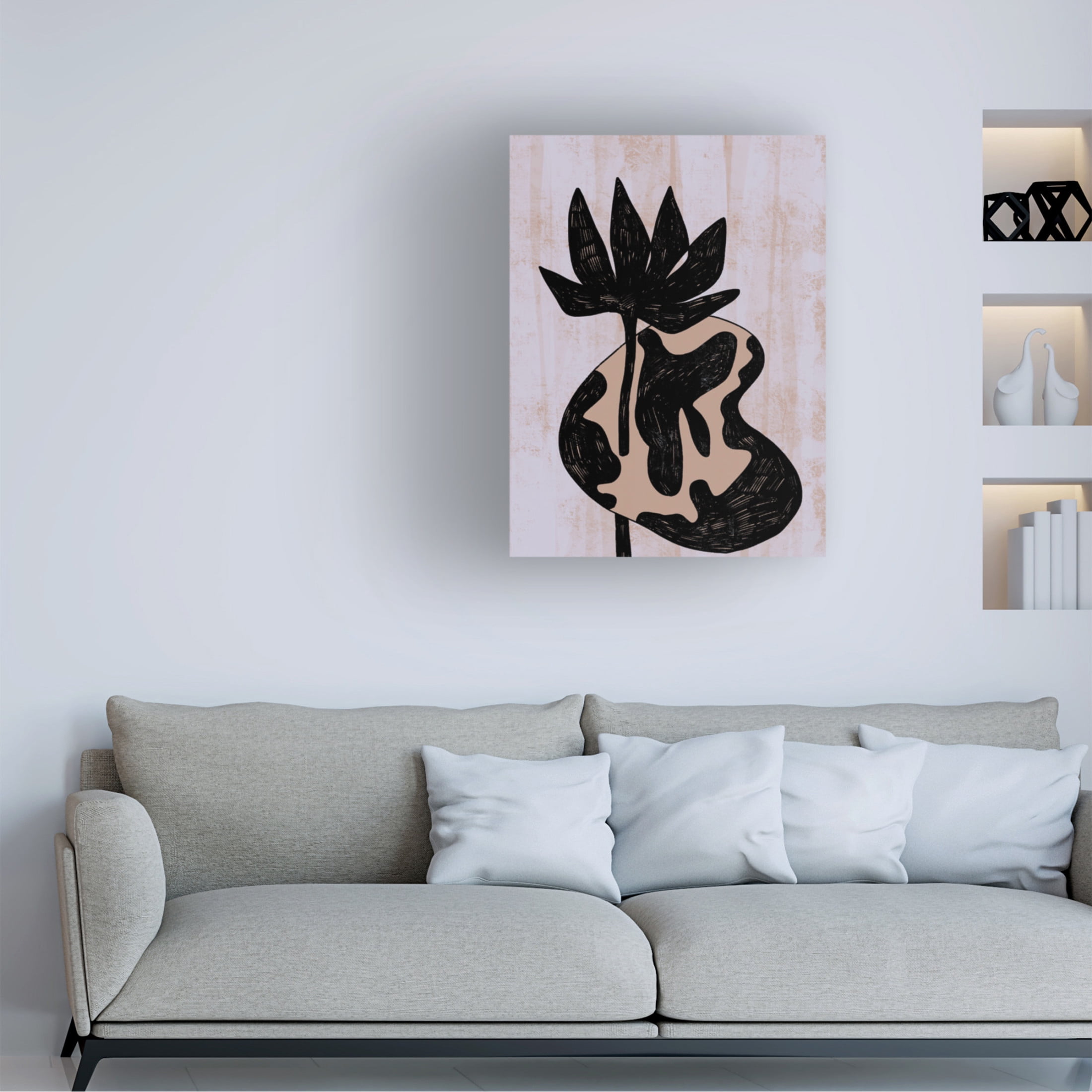 Canvas Wall Art - Incado 'Flower in Vase' Wall Art for Living Room, Bedroom, or Office Décor by Trademark Fine Art - 35 x 47 Inches