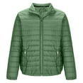 thumbnail image 4 of hlysgo Mens Puffer Jackets for Cold Weather Warm Stand Collor Zip up Quilted Lined Puffy Jacket Fitted Insulated Coats Men's Winter Coat Green XS, 4 of 5
