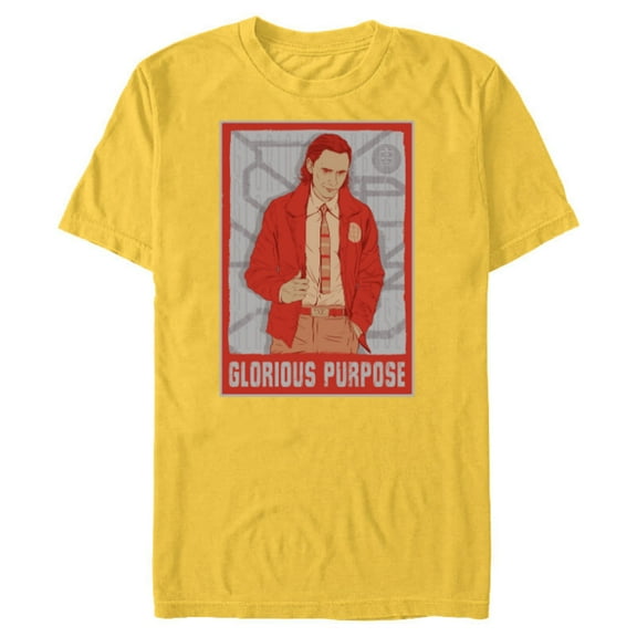 Marvel Loki Glorious Purpose - Short Sleeve Blended T-Shirt for Adults - Customized-Yellow