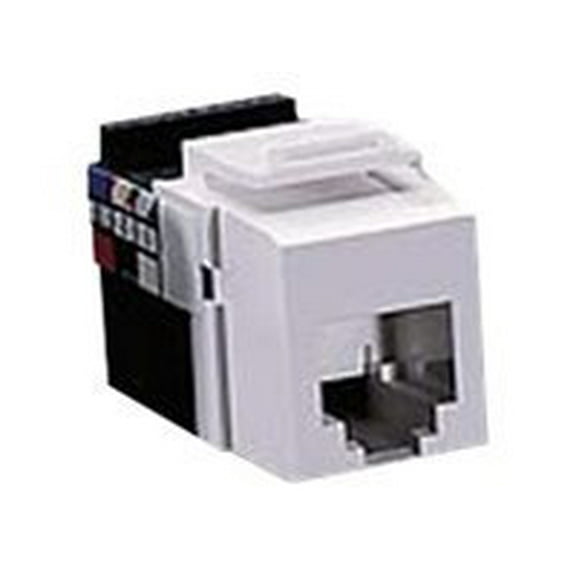 Leviton 40836-OBW Quickport Voice Grade USOC Snap-In Jack Connector, White