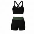 thumbnail image 4 of Hurxie 3 Piece Tankini Swimsuits for Women Swim Tank Top with Bra and High Waist Boy Shorts with Pockets Army Green,M, 4 of 6