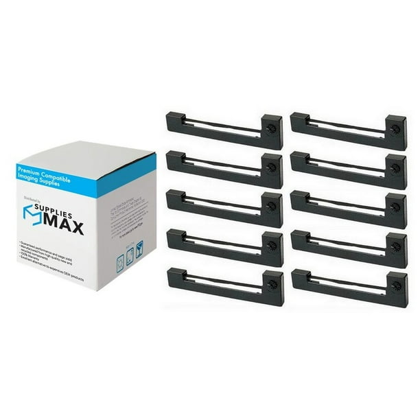 Suppliesmax Compatible Replacement For Dh Tech Dh 1012 1014 Dp 1000 1012 1014 Black P O S Printer Ribbons 10 Pk 001bk 10pk Walmart Com Walmart Com