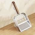 thumbnail image 3 of 8.5Inch Large Stainless Steel Cat Litter Scoop With Dual-Sized Fine Holes, Thickened Durable Metal Structure, Easy To Sift Clumps And Waste For Pet Litter Boxes, For Home And, 3 of 4