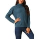 thumbnail image 4 of Suéter de mujer Inspire Chic con cuello alto, de manga larga, tejido, pullover básico de otoño e invierno, talla S, azul profundo, 4 of 5