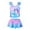 Pink, variant on uikmnh Girls 2 Piece Swimsuit Set Fish Scale Print Summer Beach Wear Adjustable Strap Top and Skirt Size:5-6 Years