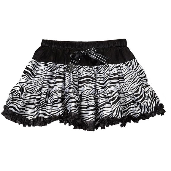 Wenchoice Black & White Zebra Satin Tutu - Girls L(5T-6T)