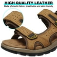 thumbnail image 6 of OutPro Men's Hiking Sandals Arch Support Casual Leather Sandals for Men Summer Outdoor Beach Sandals for Male Open Toe Athletic Shoes Outdoor Camel, 6 of 10