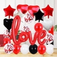 thumbnail image 3 of Globos De Látex De Confeti Con Cinta Para La Decoración De La Fiesta De Cumpleaños De La Boda Negro Rojo SM SunniMix Globo de San Valentín, 3 of 6