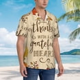 thumbnail image 3 of Pofeuu Thanksgiving With A Grateful Heart Print Hawaiian Shirt for Men Sleeves Casual Button Down Summer Beach Dress Shirts T-Shirts,XX-Large, 3 of 7