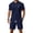 Dark Blue&1080, variant on CONFREE Mens 2 Peice Shorts Sets Casual Men's Summer Outfits Set Graphic Polo Shirts Shorts Athletic Sweat Suit for Men
