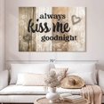 thumbnail image 2 of Elephant Stock Kiss Me Goodnight Typography Wall Sign Wall Art - Horizontal Canvas Wall Art - Living Room Wall Decor - Wall Signs Canvas - Black And Beige Decor - 51" x 34", 2 of 4