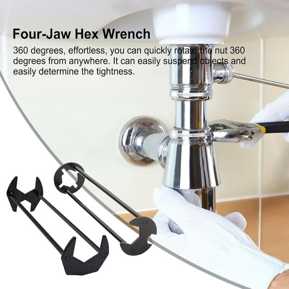 Ensemble de Bassin 7 Tailles Universel sous Plombiers Robinet Multifonctionnel en Acier Quatre Hexagones pour Cuisine Salle de Bain Kit de Ligne d'Air Moto Compresseur d'Air Manomètres de Pression des Pneus Outils de Compresseur d'Air Pneus
