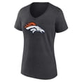 thumbnail image 2 of Women's Charcoal Denver Broncos Primary Team Logo V-Neck T-Shirt, 2 of 3