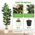 thumbnail image 4 of Ataucjin 6ft Tall Faux Ficus Tree Potted Fake Tropical Plants,Artificial Rubber Tree Plant,Decorative House Plants Large Floor Plants Artificial Trees For Home Office Store Room Decor, 4 of 9