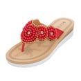 thumbnail image 2 of Mujeres señoras cadena cuenta plana Flip-Flop playa zapatos casuales verano Wmkox8yii  hj789, 2 of 6