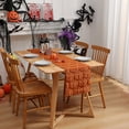 thumbnail image 4 of Halloween Table Runner Plush Orange Pumpkin Fall Table Decor for Home Kitchen Dining Party Thanksgiving, 1 Piece, 4 of 5
