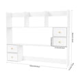 thumbnail image 2 of Desktop Hutch with 8 Shelves & 4 Drawers, Vanity Desk with Hutch Top Only, Extendable Small Desk Shelf for Top of Desk, Desktop Bookcase Bookshelf for Home Office, 2 of 13