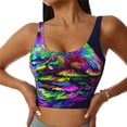 thumbnail image 2 of Lsque Howling Wolf Printed Women'S Sports Bra, Compression, Moisture Wicking, High-Impact Sports Bra For Women,Supportive sports bra-XX-Large, 2 of 9