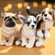 thumbnail image 4 of Gwong Juguete Perro peluche juguete alto simulación fuerte flexibilidad lavable niños regalos pug bulldog husky dalmatian peluche muñecas para dormitorio Gwong 30011514, 4 of 6