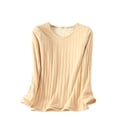 thumbnail image 1 of Minnieouse Ropa interior camiseta femenina cálida a prueba de viento Traceless ropa interior térmica cómoda Simple ropa otoño Casual Prendas para la parte del cuerpo Tez, Tez M M Minnieouse AP013131-17, 1 of 6