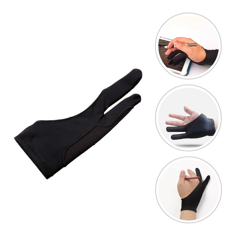 6Pcs Two Finger Gloves Tablet Drawing Gloves Anti Touch Gloves Artist  Gloves 