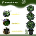 thumbnail image 4 of HOMCOM 3.5ft Set of 2 Potted Artificial Plant Ball Tree w/ Lavender Flowers, 4 of 10