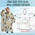thumbnail image 4 of Oversized Wearable Blanket Hoodie,Beige Highland Cow Bathtub Flower Pattern Sherpa Blanket Hoodie with Super Pockets,Super Warm Fuzzy Pullover for Women & Men, 4 of 6