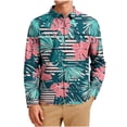 thumbnail image 2 of Cllios Hawaiian Shirt for Men Summer Tropical Print Beach Tops Quick Dry Cuban Collared Long Sleeve T-shirts Oversized Button Down Bowling Shirts with Pocket S-5XL, 2 of 7