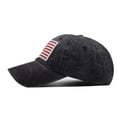 thumbnail image 4 of Womens and Mens USA Flag Embroidery Baseball Cap, Washed Vintage Cotton Unisex Dad Hat, Adjustable Casual American Flag Embroidered Cap for Daily Wear Outdoor Activities and Beach Vacation Black, 4 of 9