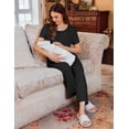 thumbnail image 6 of Ekouaer 3 PCS Maternity Nursing Pajamas Set Postpartum Breastfeeding Short Sleeve Shirts, 6 of 6