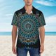 thumbnail image 2 of Fotbe Mandala Camisa Hawaiana para Hombre Unisex – Camisa Casual de Verano con Botones de Manga Corta de Algodón y Lino,Large, 2 of 7