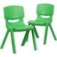thumbnail image 2 of Flash Furniture 2 Pack Green Plastic Stackable School Chair with 15.5" Seat Height, 2 of 5
