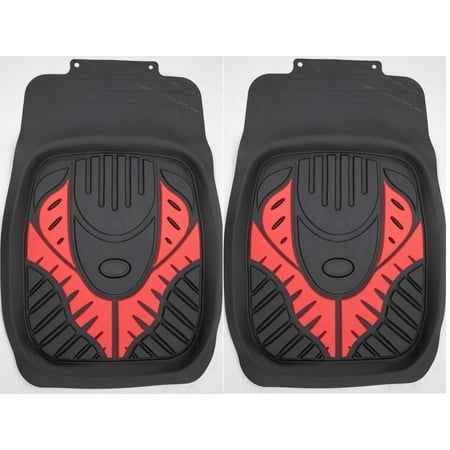 UNIVERSAL FIT ALL VEHICLE FLOOR MATS WITH EXTRA DEEP DISH WELLS [2 PC FRONTS] TAC (Best Vehicle Floor Mats)