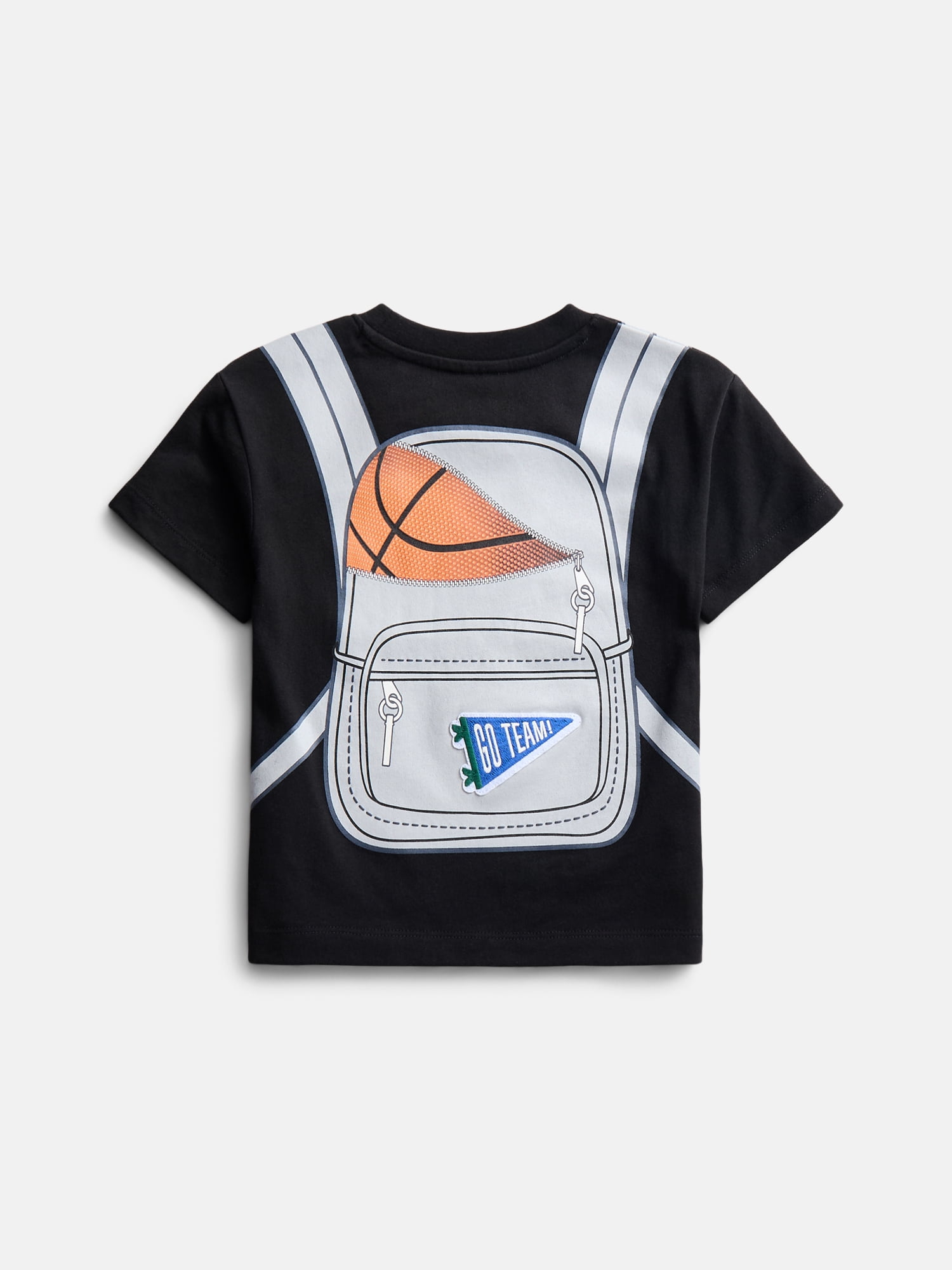 Wonder Nation Toddler Boys Embroidered Patch Graphic Backpack Tee with Short Sleeves, Sizes 12M-5T