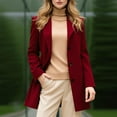 thumbnail image 2 of Lovzfmll Veste Décontractée pour Femme, Col Rabattu avec Poches à Boutons, Manteau Bordeaux, L, 2 of 8