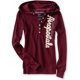thumbnail image 1 of Aeropostale - Camiseta térmica con capucha para mujer, color rojo, pequeña, 1 of 1