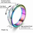 thumbnail image 5 of Anxiety Rings Fidget Rings for Women Spinner Rings 4Pcs 6MM Rainbow Titanium Steel Rings Size 5-11, 5 of 7
