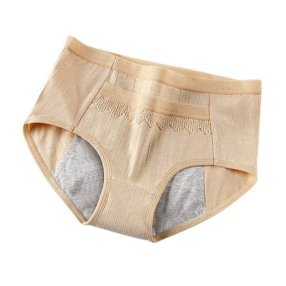 Riforla Women's Underwear Women's Leak Proof Soft and Breathable Underwear Womens Panties Briefs Beige XL
