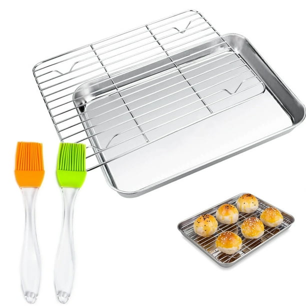 Baking Sheet with Wire Rack for Oven, Stainless Steel Cookie Sheet