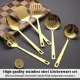 thumbnail image 3 of Gold Kitchen Utensils Set 6pcs, Titanium Plating Stainless Steel Cooking Utensils Set, Heavy Duty Kitchen Tools Spatulas Set, Home Essentials Kitchen Gadgets Accessories, 3 of 16